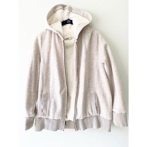 Like New Cream zip hoodie with plush soft inside XL